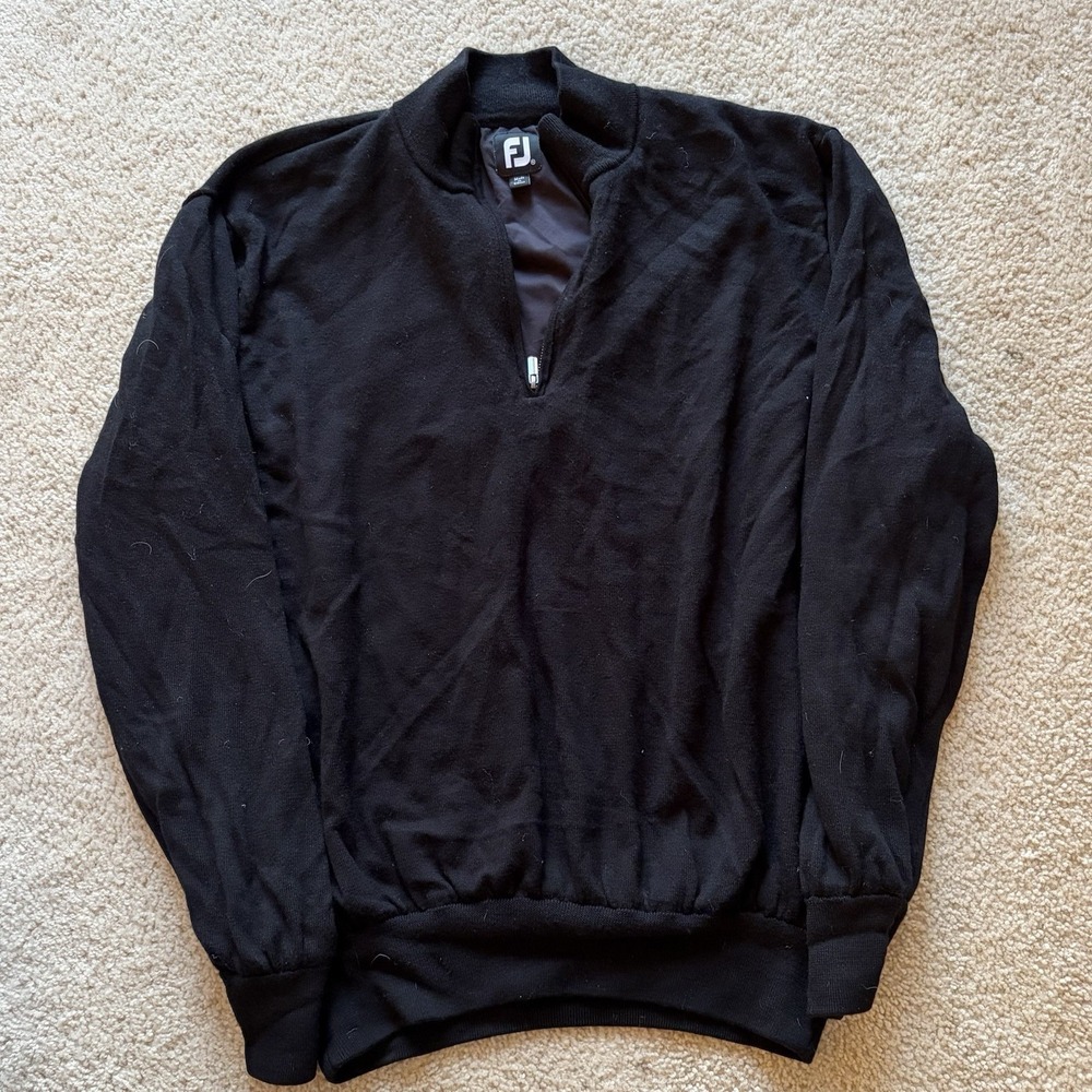 FootJoy FJ Performance Wool 1/4 Zip Sweater XL Black Long Sleeve Pullover